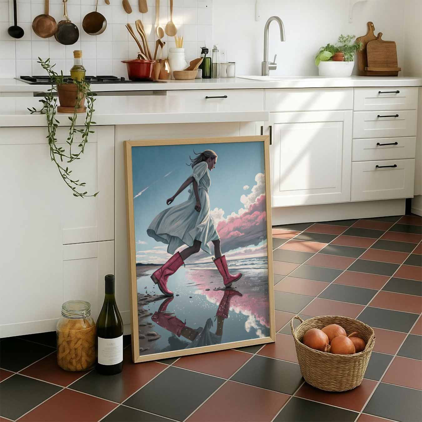 Dromerige Strandwandeling Poster-WallArtistic