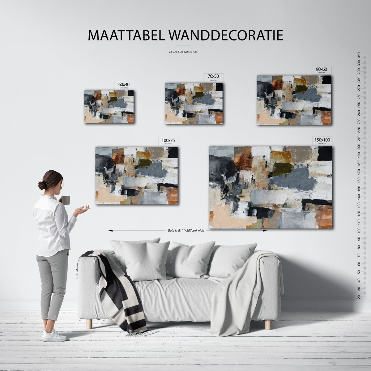 Dynamische kleurencompositie Kunstwerk