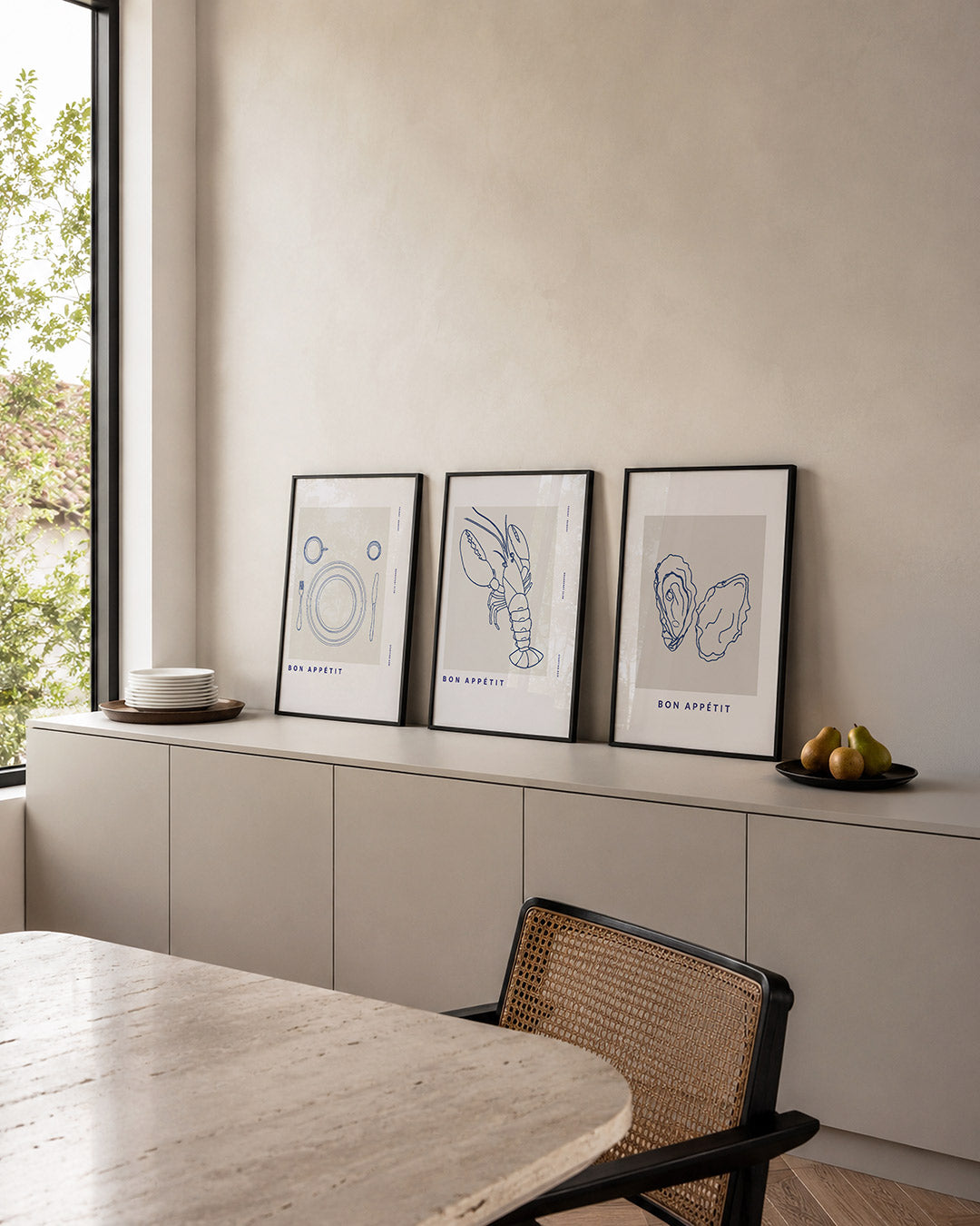 Eetset lijnenspel Posterset
