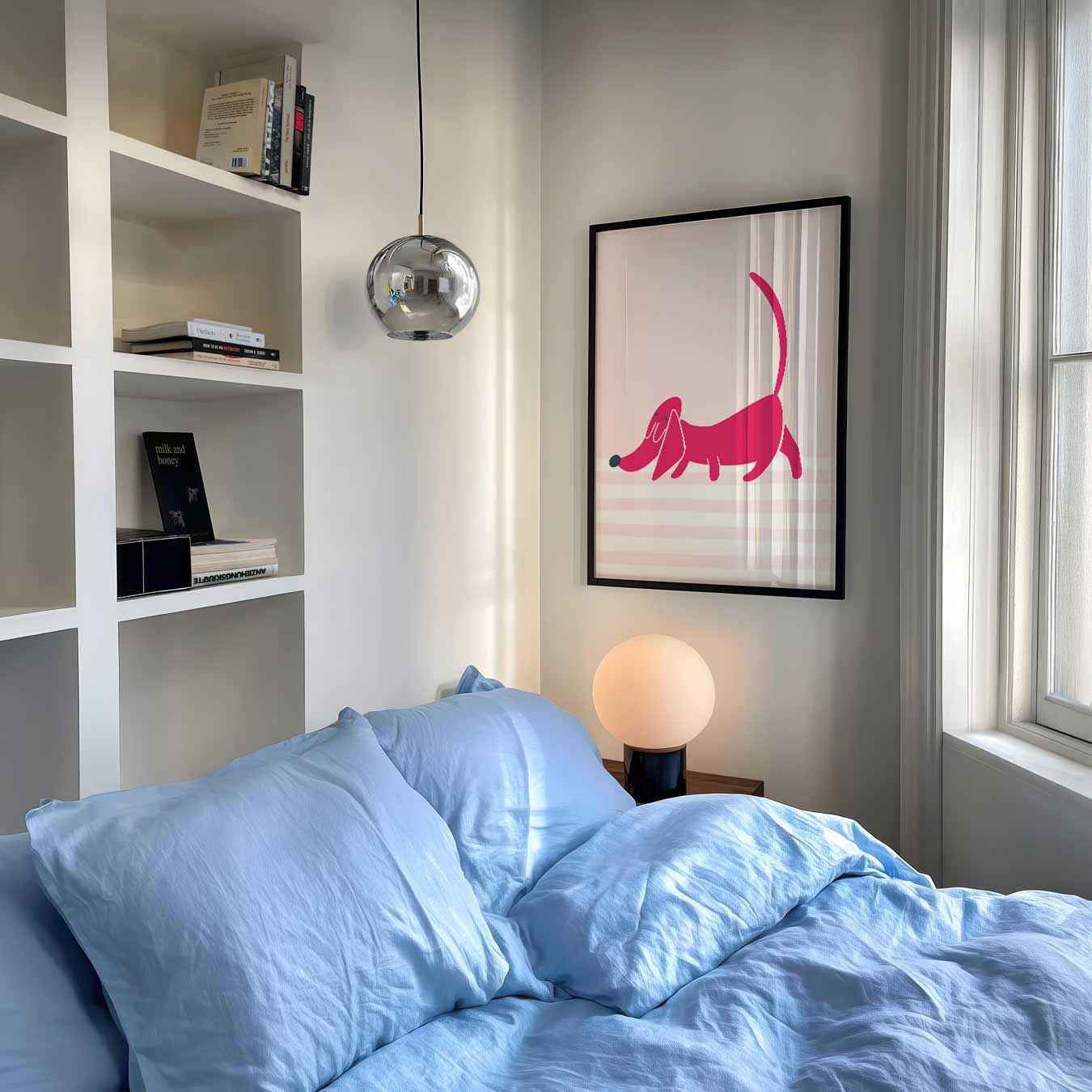 Vrolijke Teckel Illustratie Poster-WallArtistic