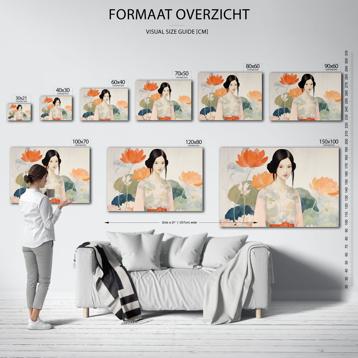 Vrouw met bloemen Poster