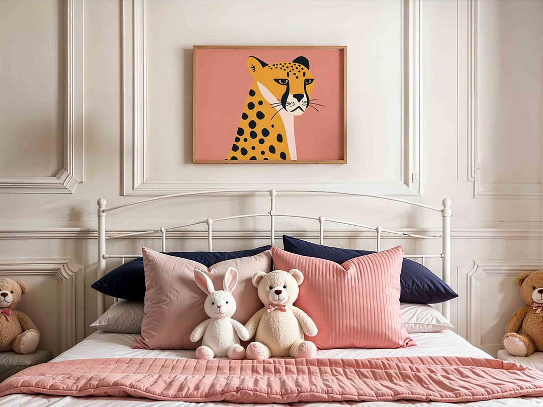 Luipaard op roze Poster