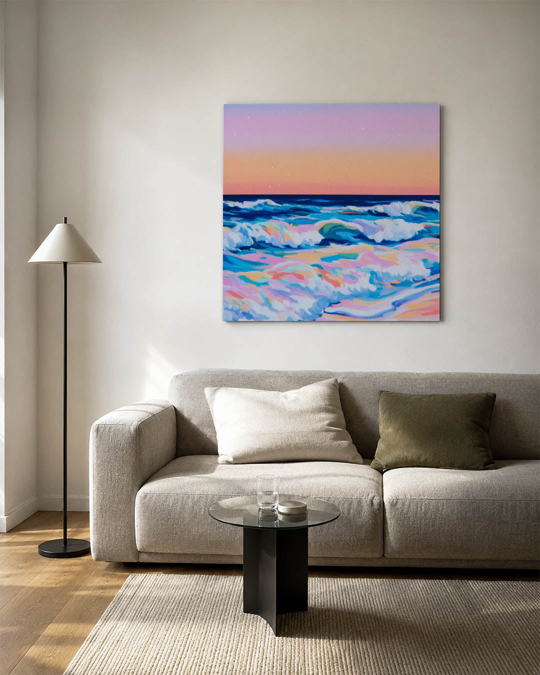 Kleurrijke zee golven Kunstwerk