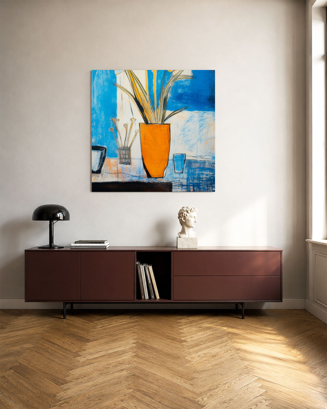 Vaas en bloemen Kunstwerk