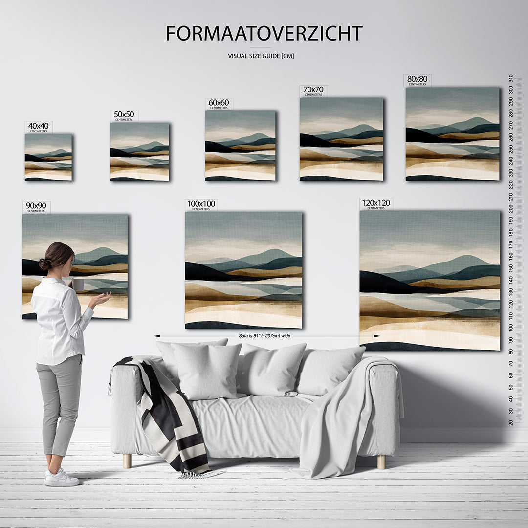 Gelaagde landschap compositie Kunstwerk
