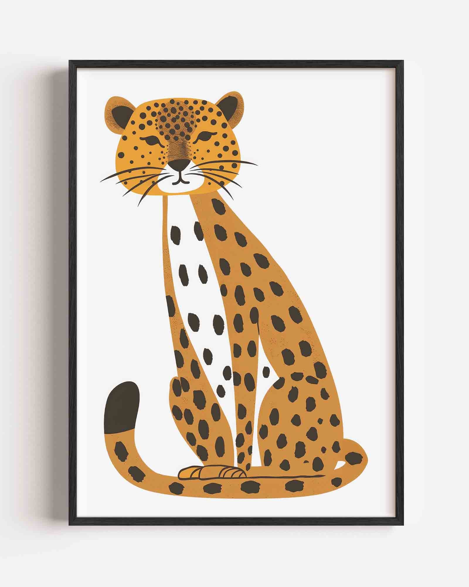 Zittende luipaard Poster
