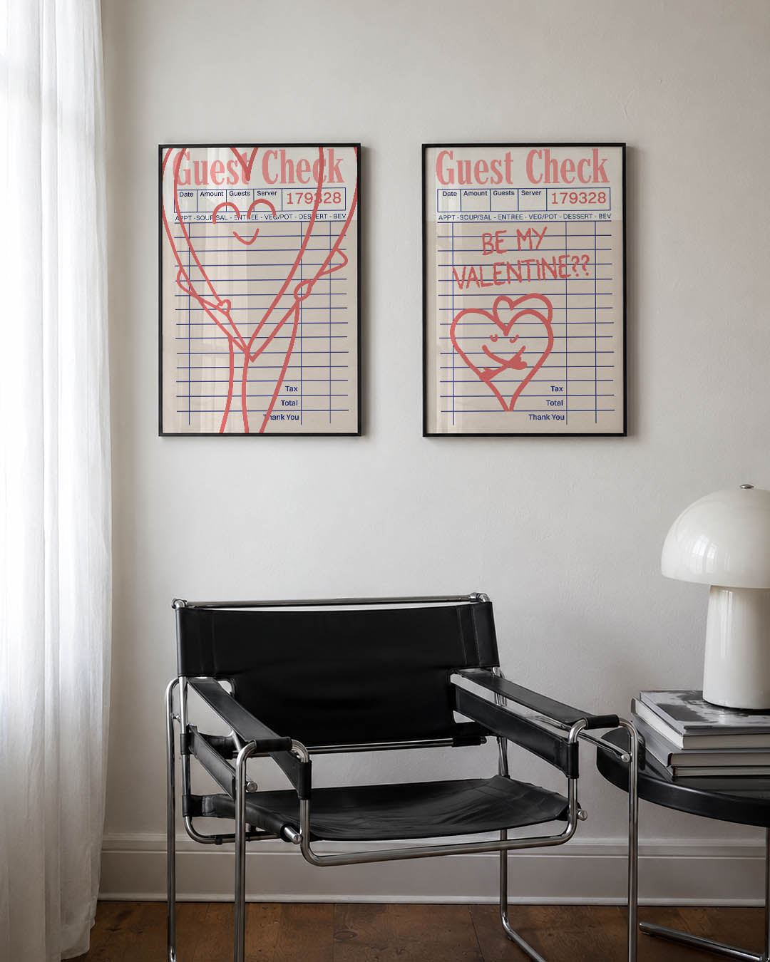 Hartvorm en lijnen Posterset