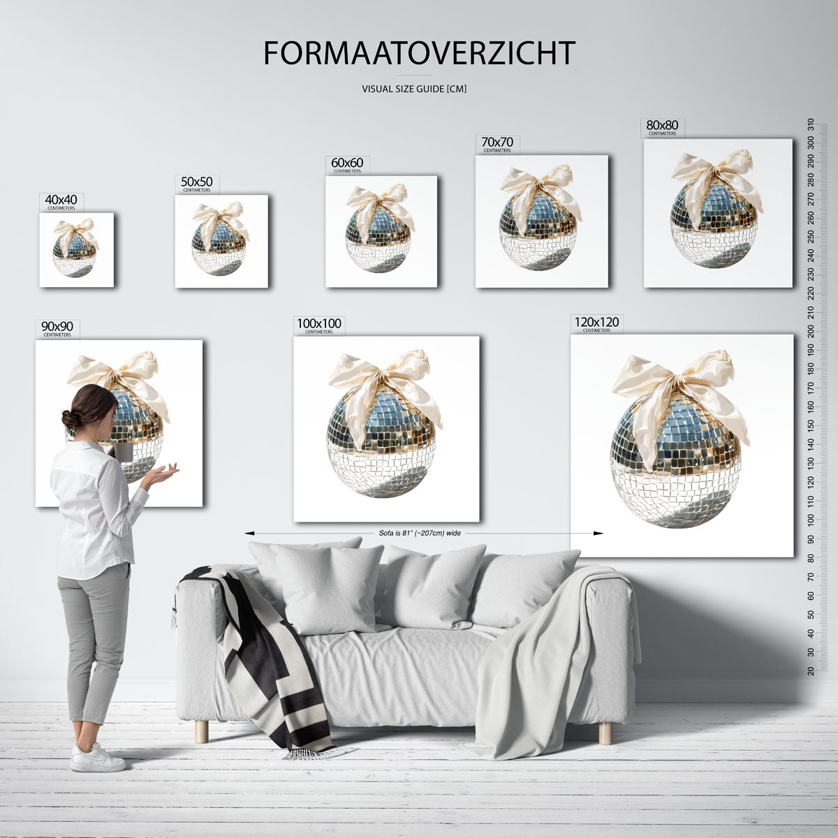 Disco bal met strik Poster