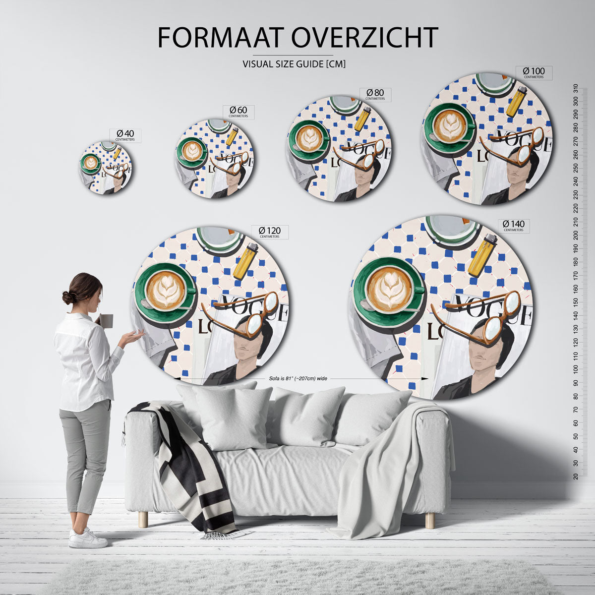 Koffie en tijdschrift Muurcirkel