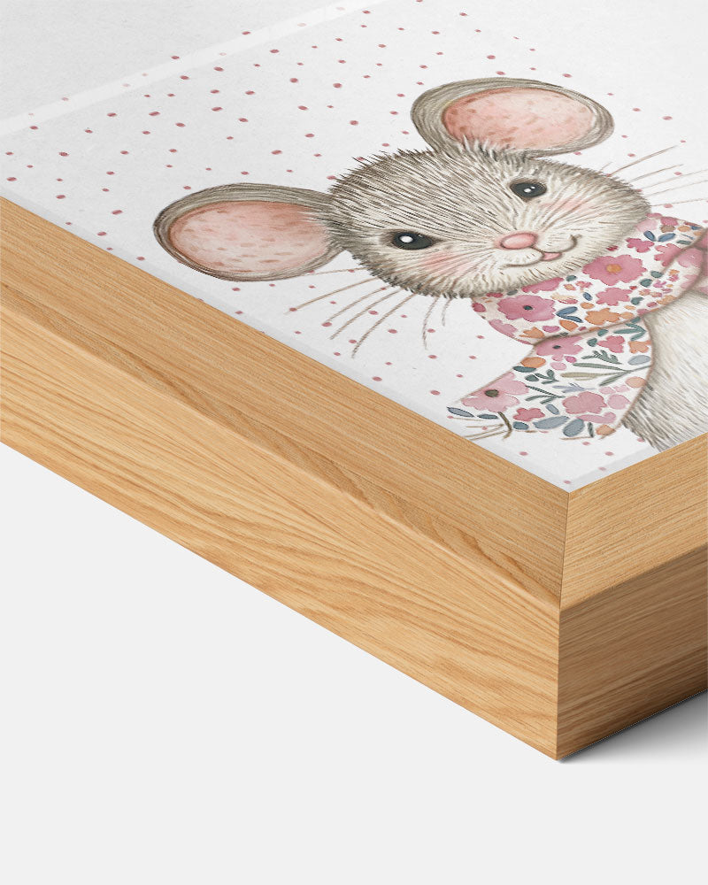 Schattige Muizenposter met Bloemensjaal Poster-WallArtistic