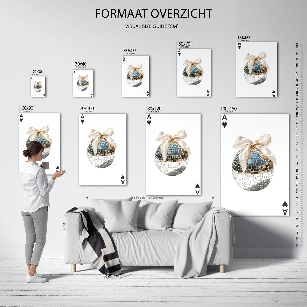 Spiegelbol met strik Poster