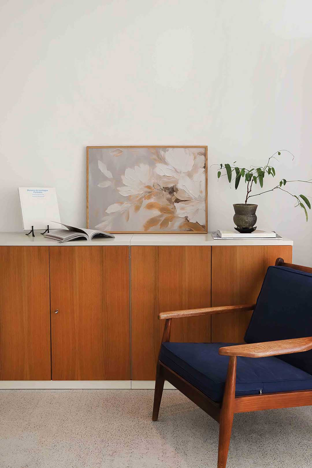 Bloemen in beige Poster