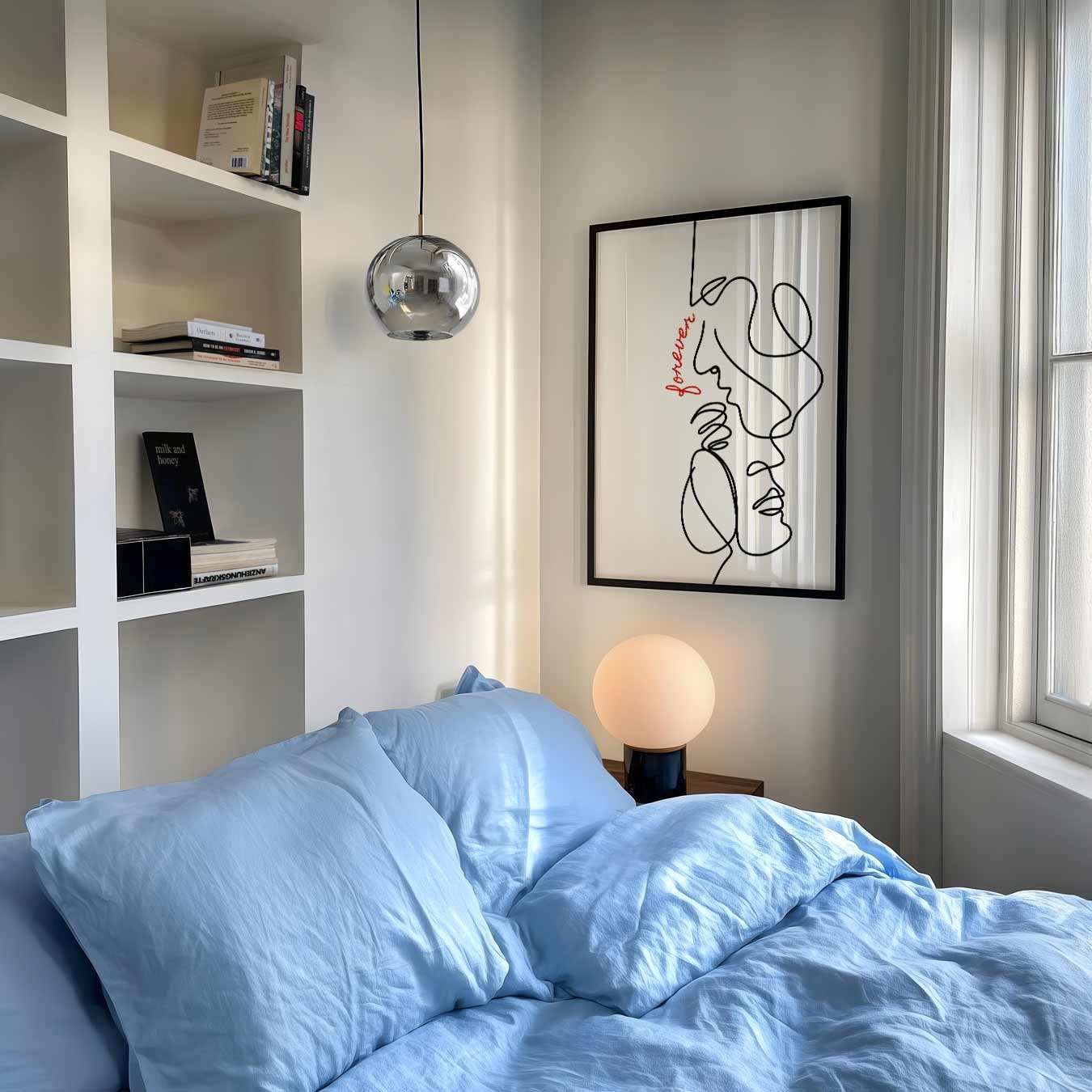 Eindeloze Liefde: Minimalistische Lijntekening Poster-WallArtistic
