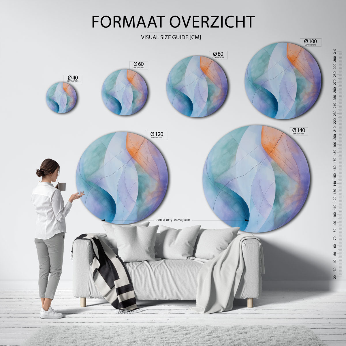 Abstracte vormen Muurcirkel