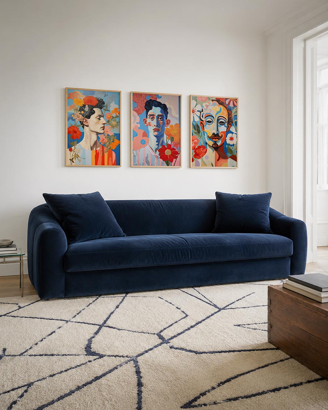 Bloemen en portret Posterset