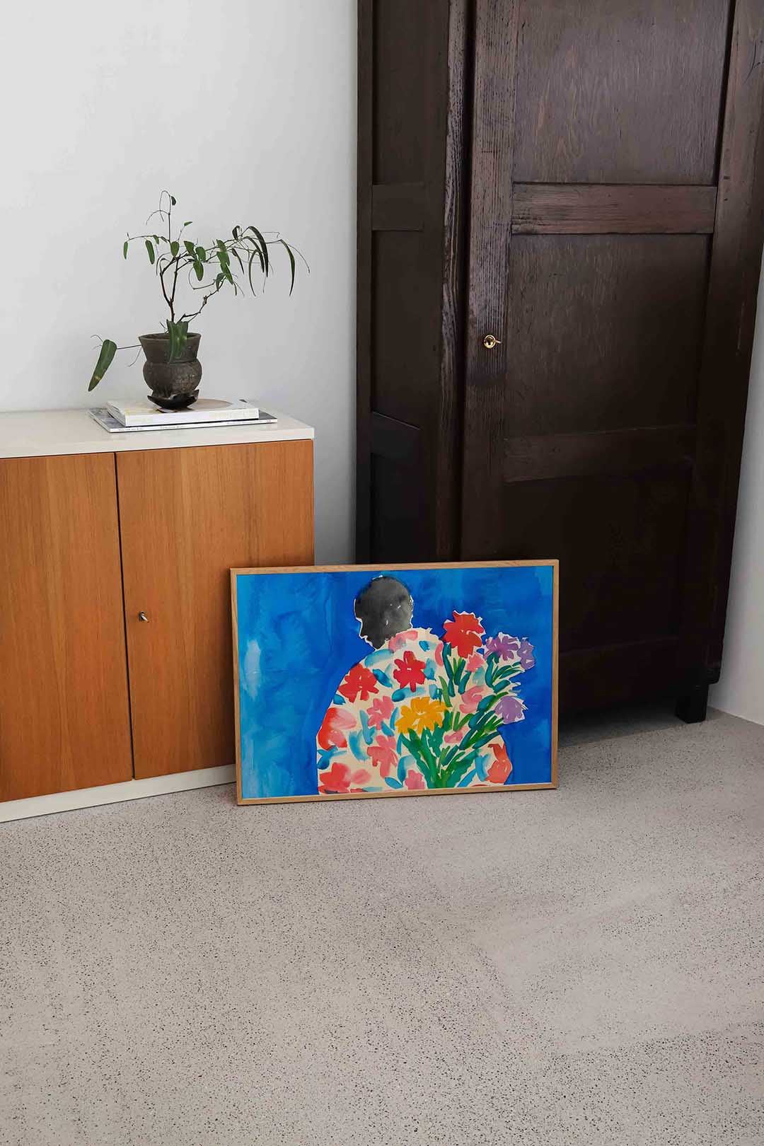 Figuur met bloemen Poster