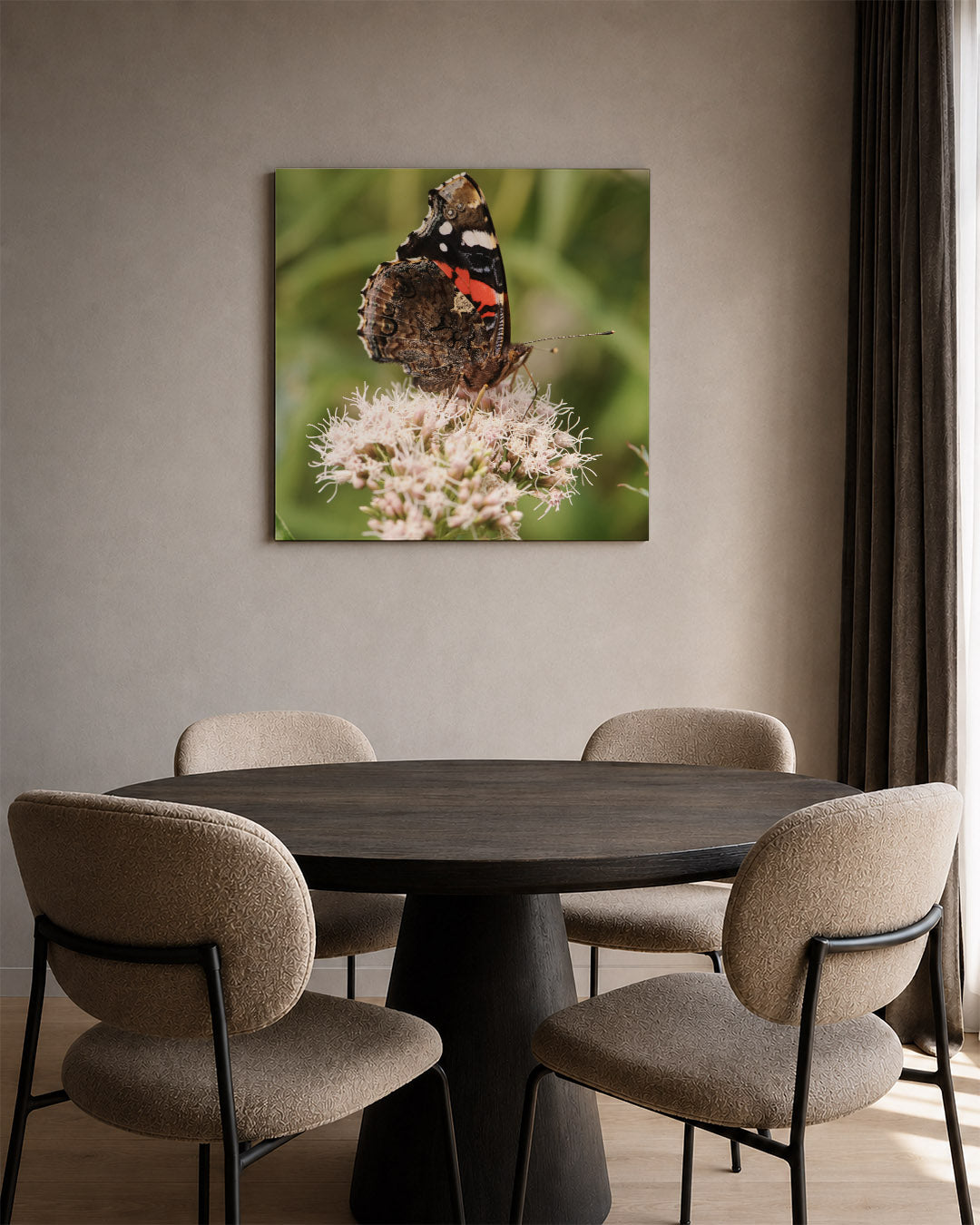 Vlinder op bloem Kunstwerk