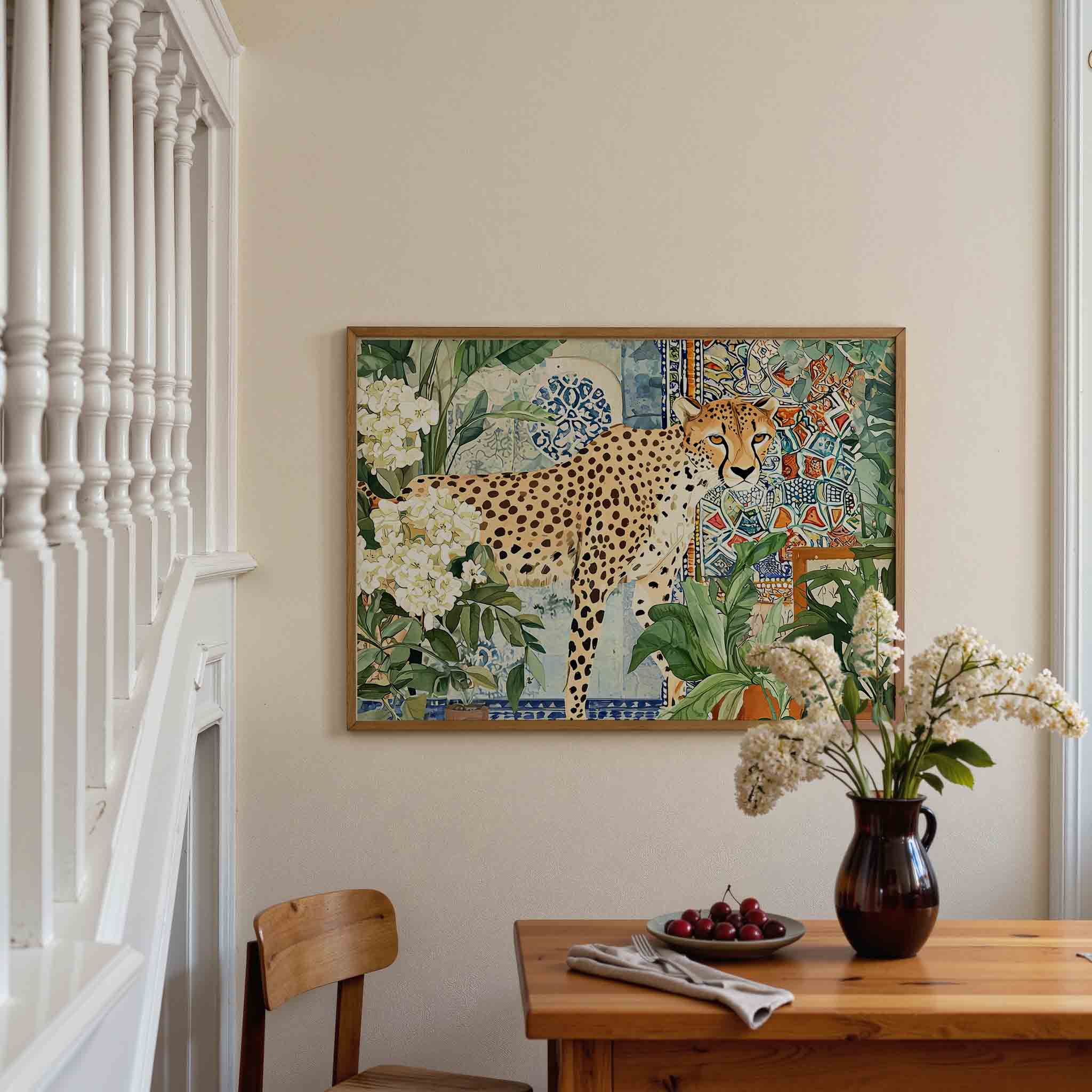 Luipaard en planten Poster