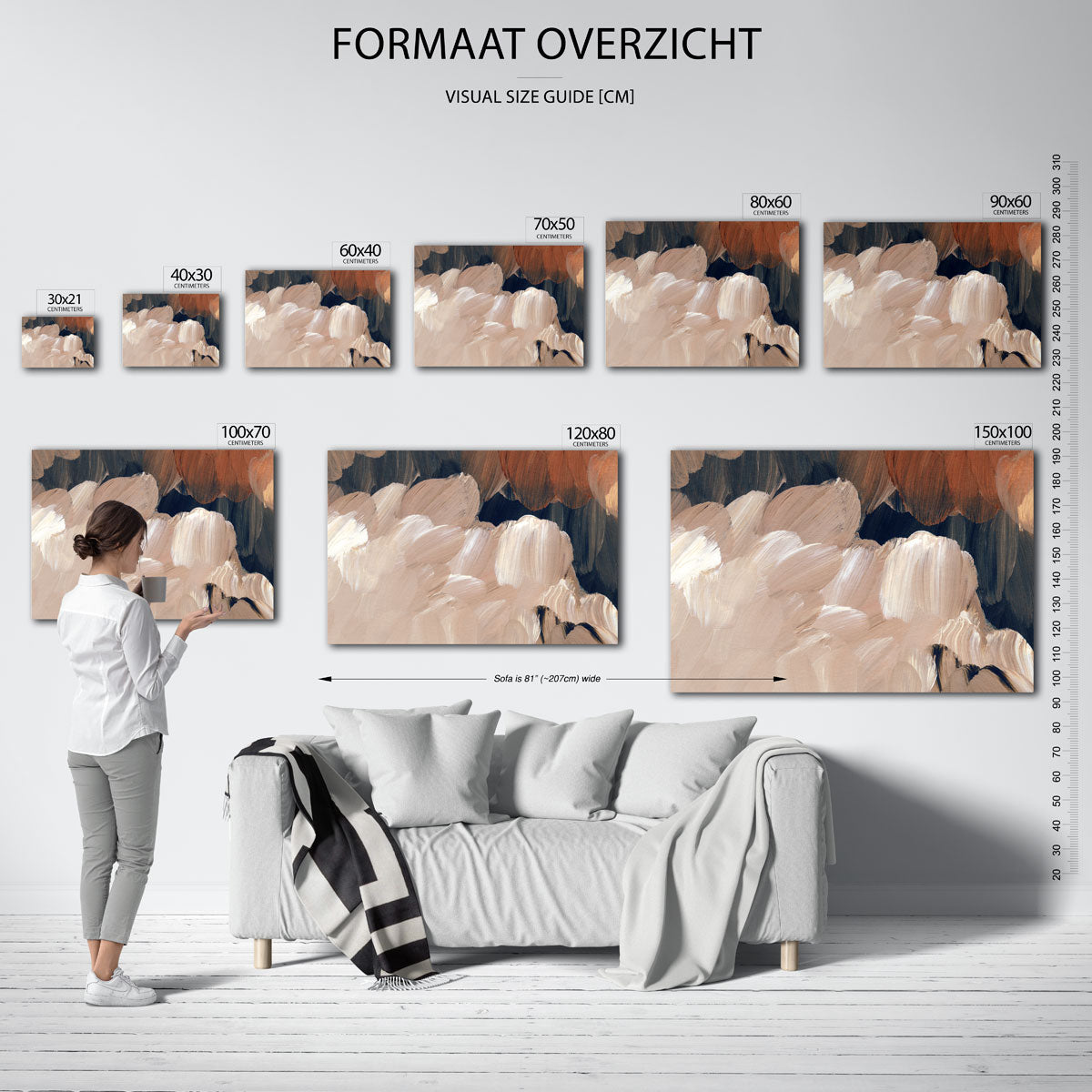 Abstracte penseelstreken Poster