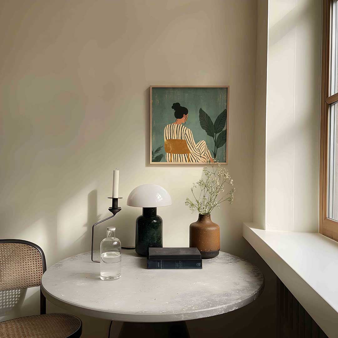 Vrouw met plant Poster