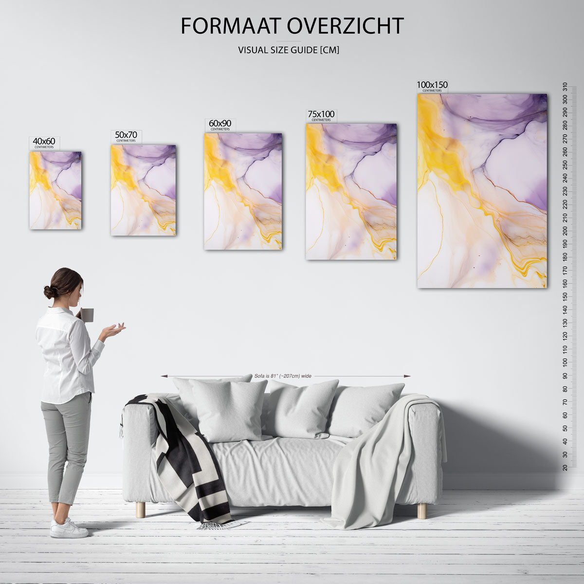 Vloeiende kleurencompositie Kunstwerk