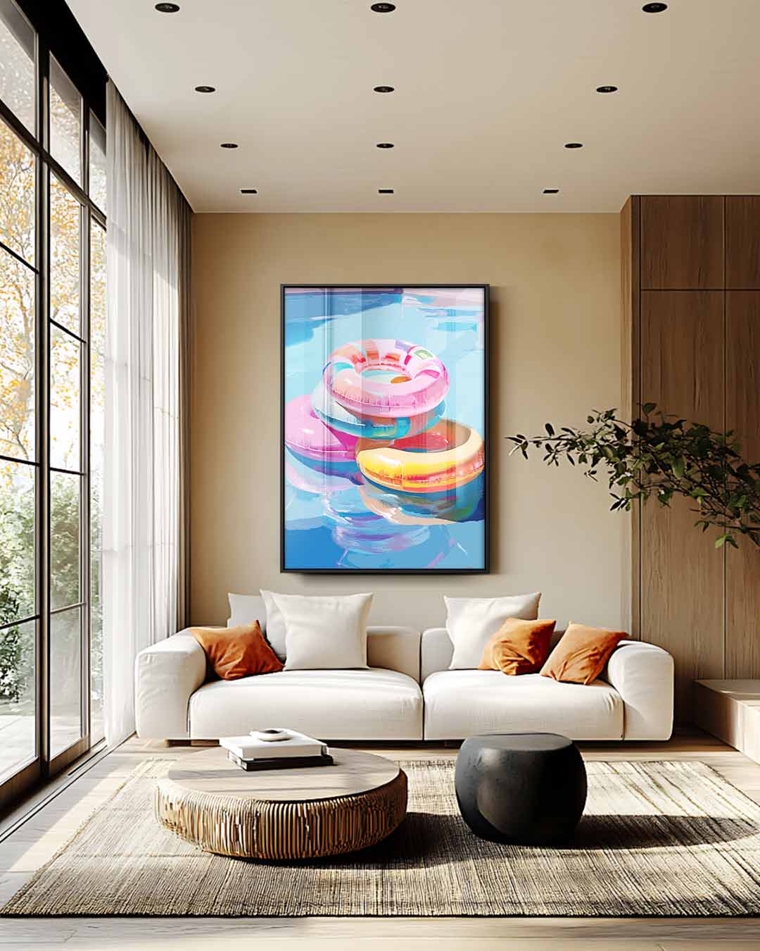 Zomerse Zwembad Fun Kunstwerk-canvas-dibond-plexiglas-wanddecoratie-WallArtistic