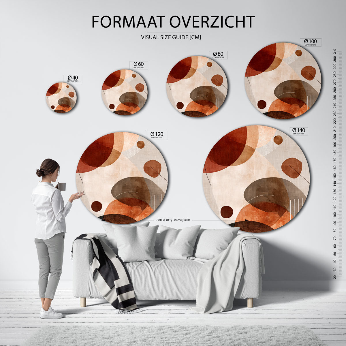 Abstracte vormen Muurcirkel