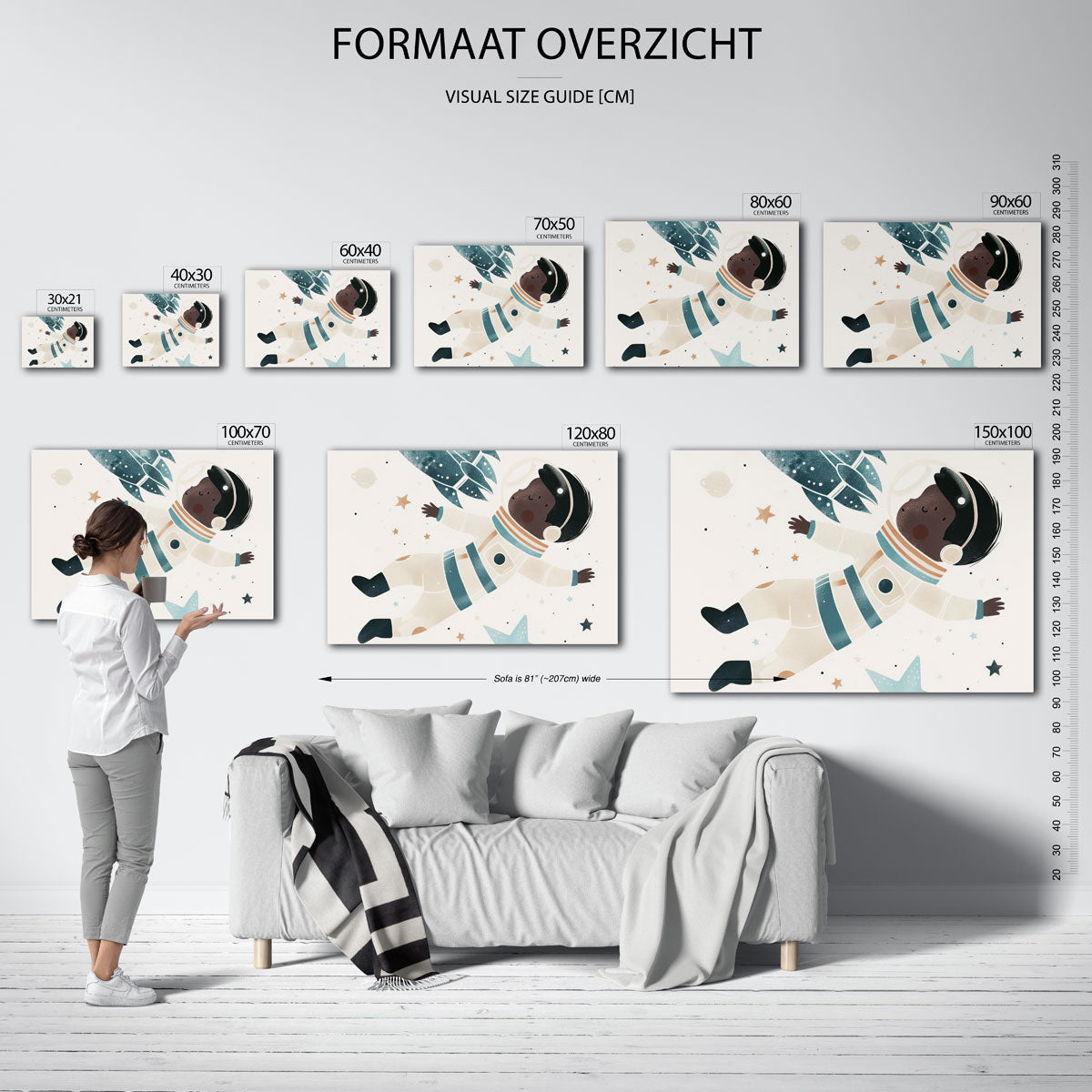 Astronaut en raket Poster