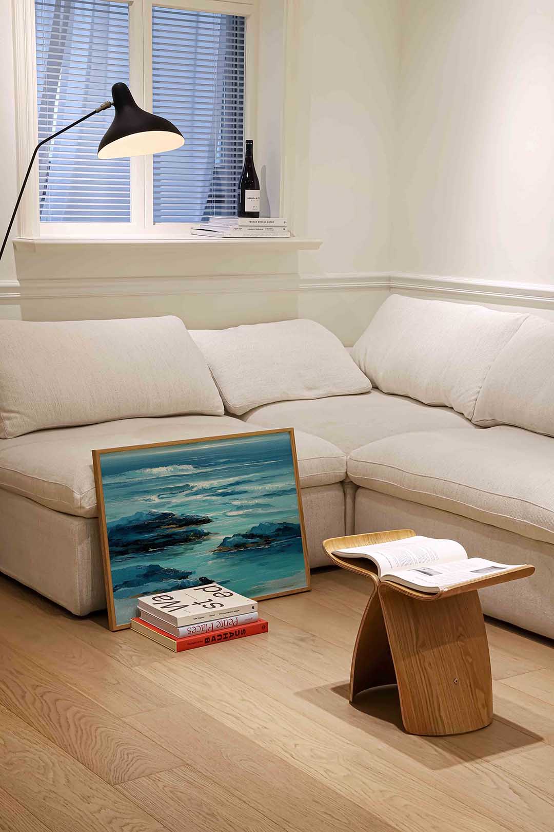Golven en rotsen Poster