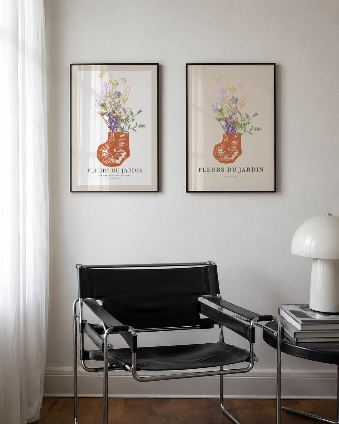 Bloemrijke lijnen Posterset