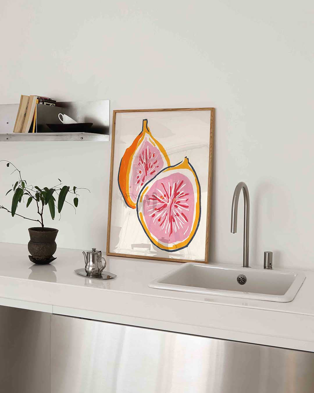 Vijgen in oranje en roze Poster