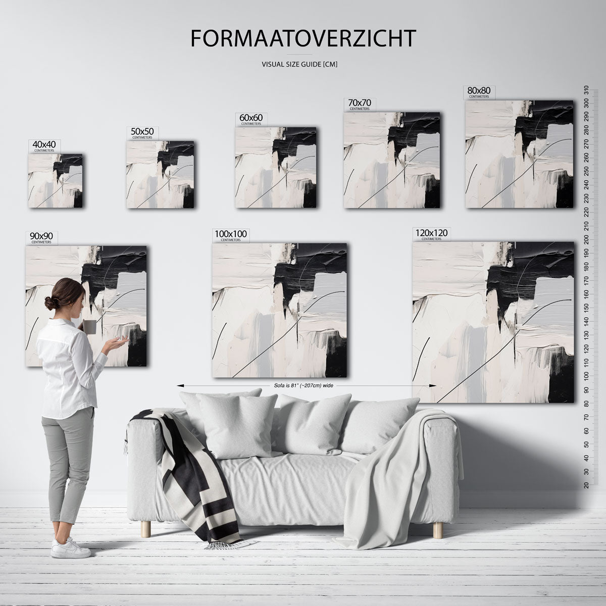 Abstracte zwart wit Poster