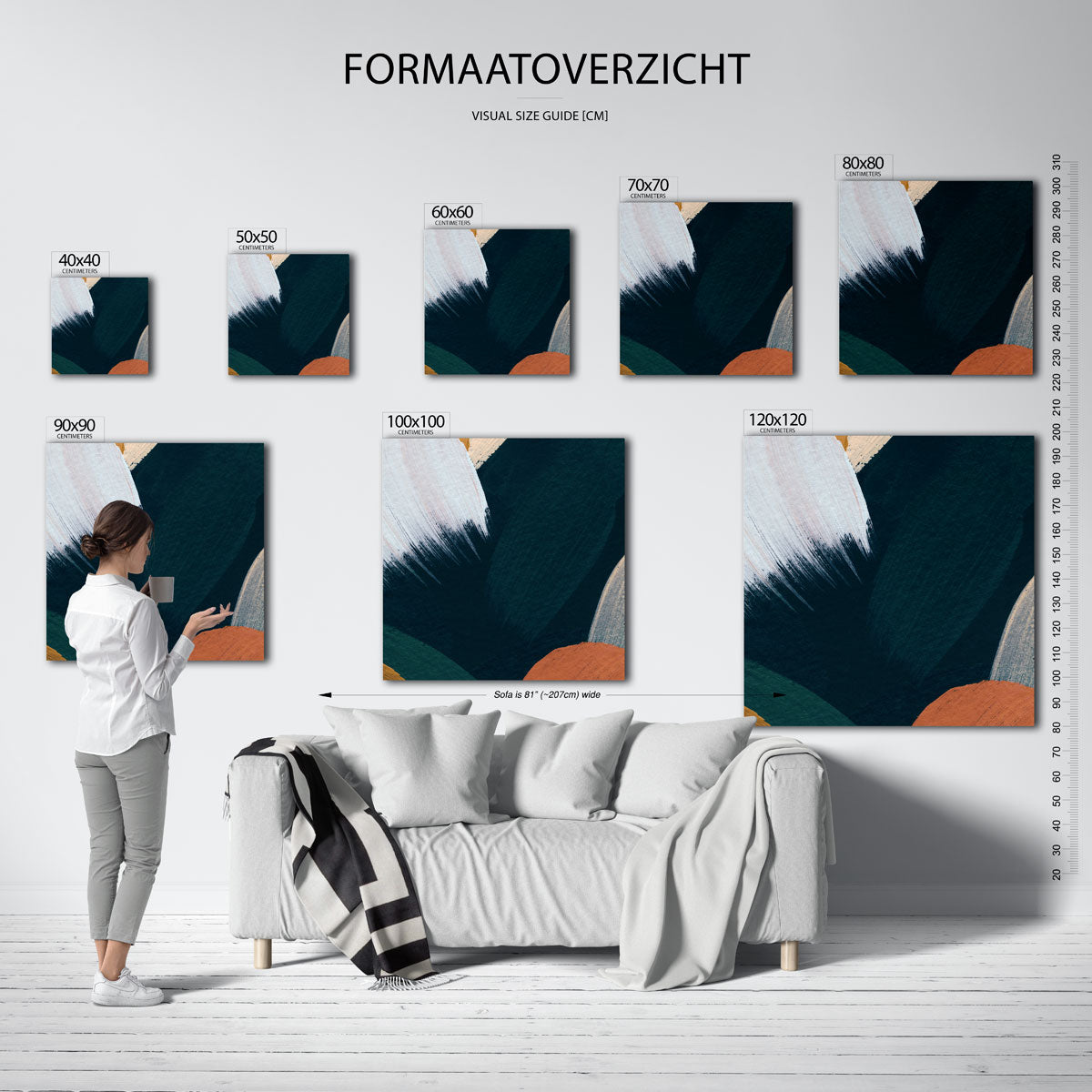 Abstracte penseelstreken Poster