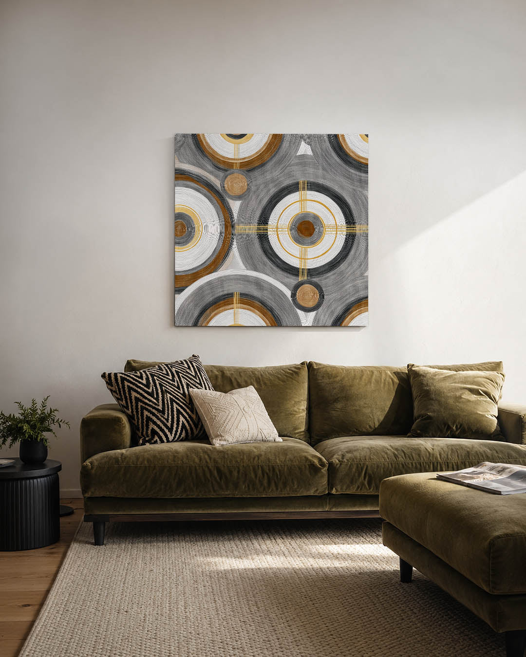 Cirkelpatroon met lijnen Kunstwerk