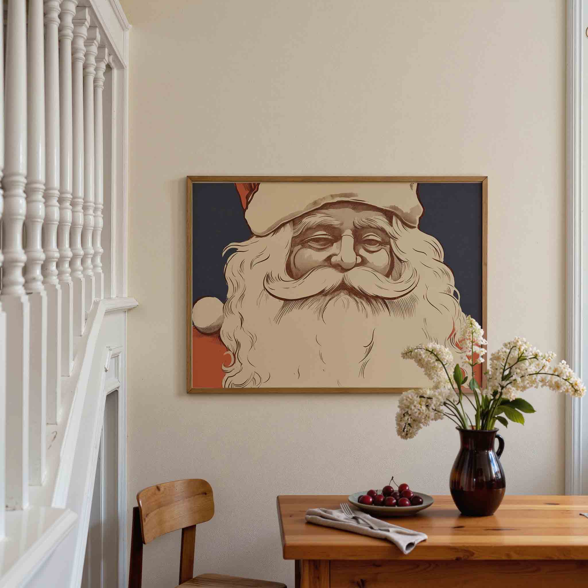Kerstman portret Poster