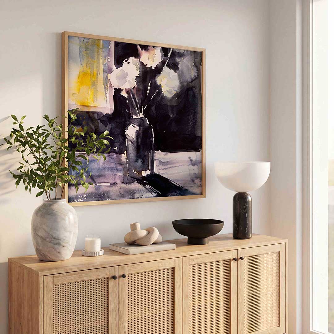 Bloemen in vaas Poster