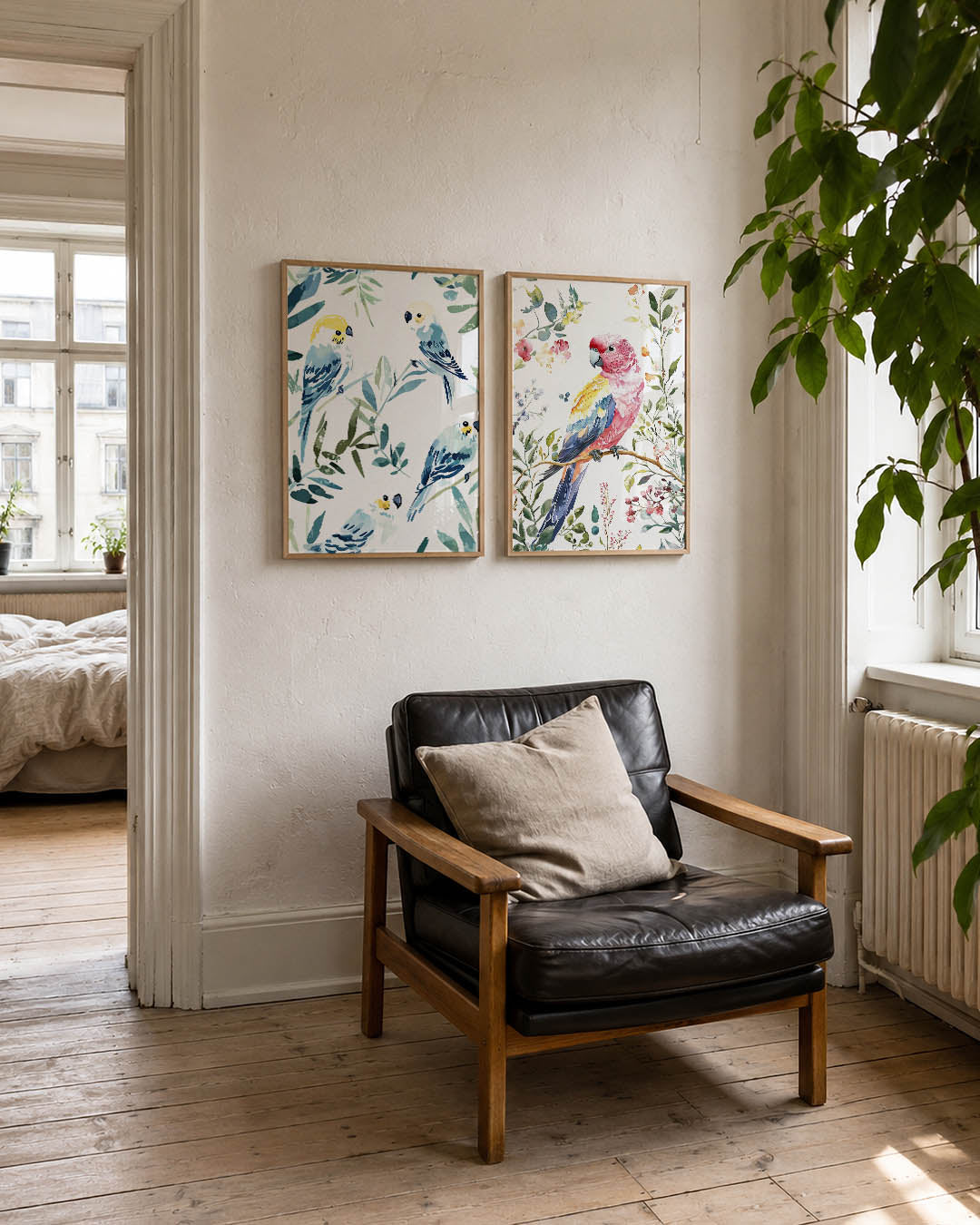 Vogels en bladeren Posterset