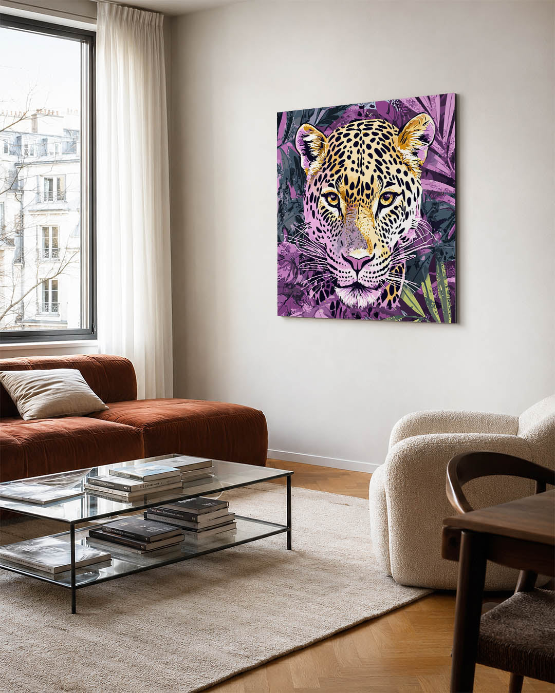 Levendige luipaard portret Kunstwerk