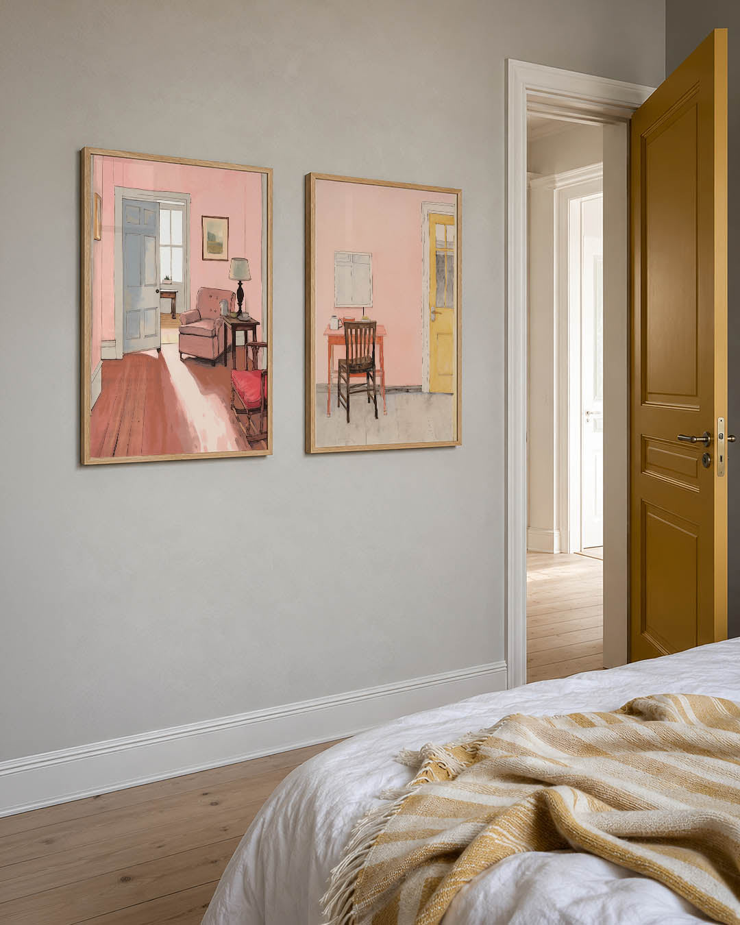 Zachte interieurkleuren Posterset