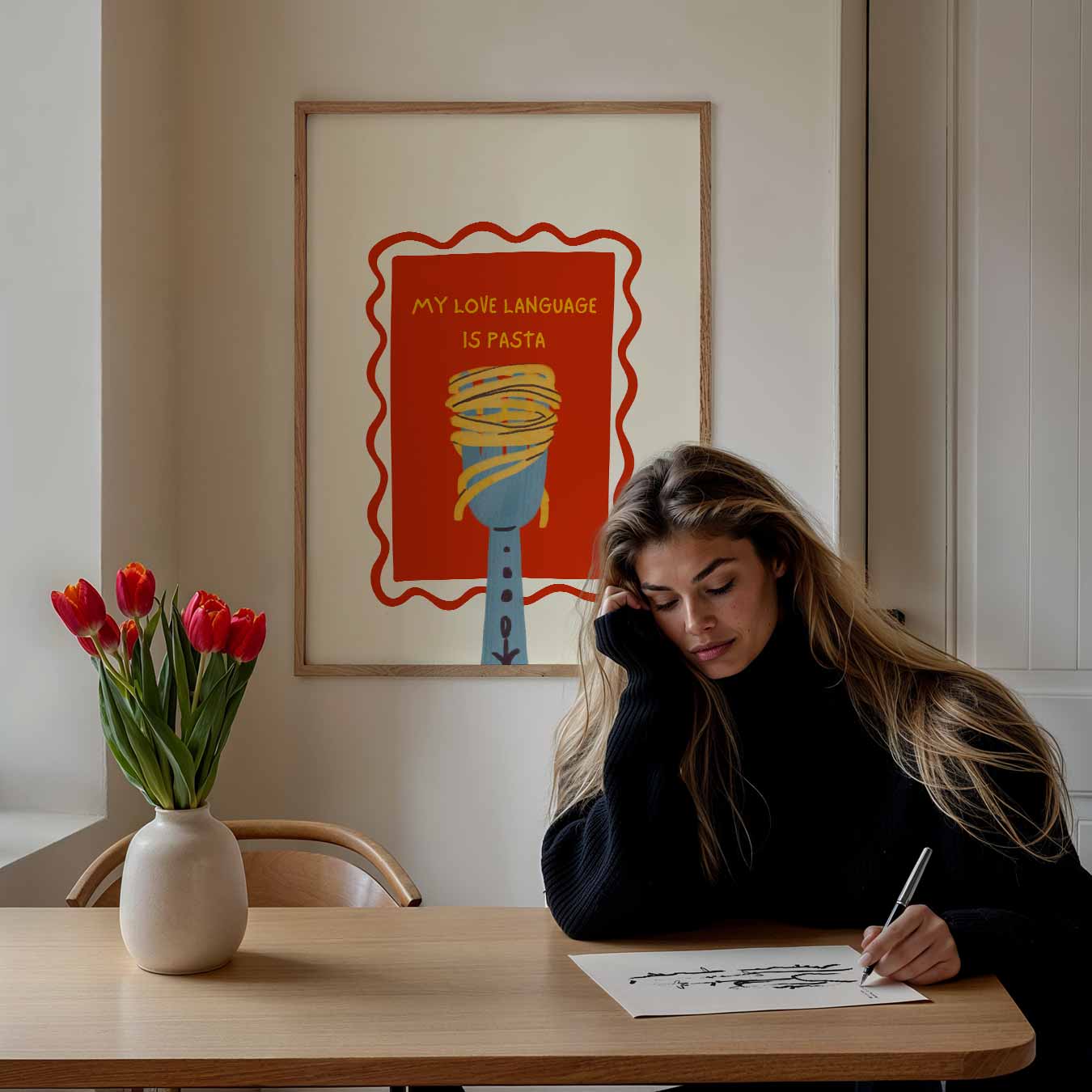 Pasta Liefdestaal Poster-WallArtistic