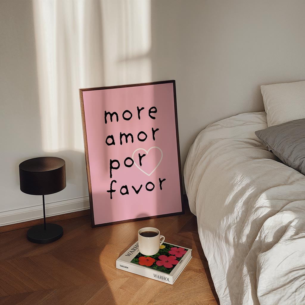 Liefdevolle Roze Inspiratieposter-WallArtistic