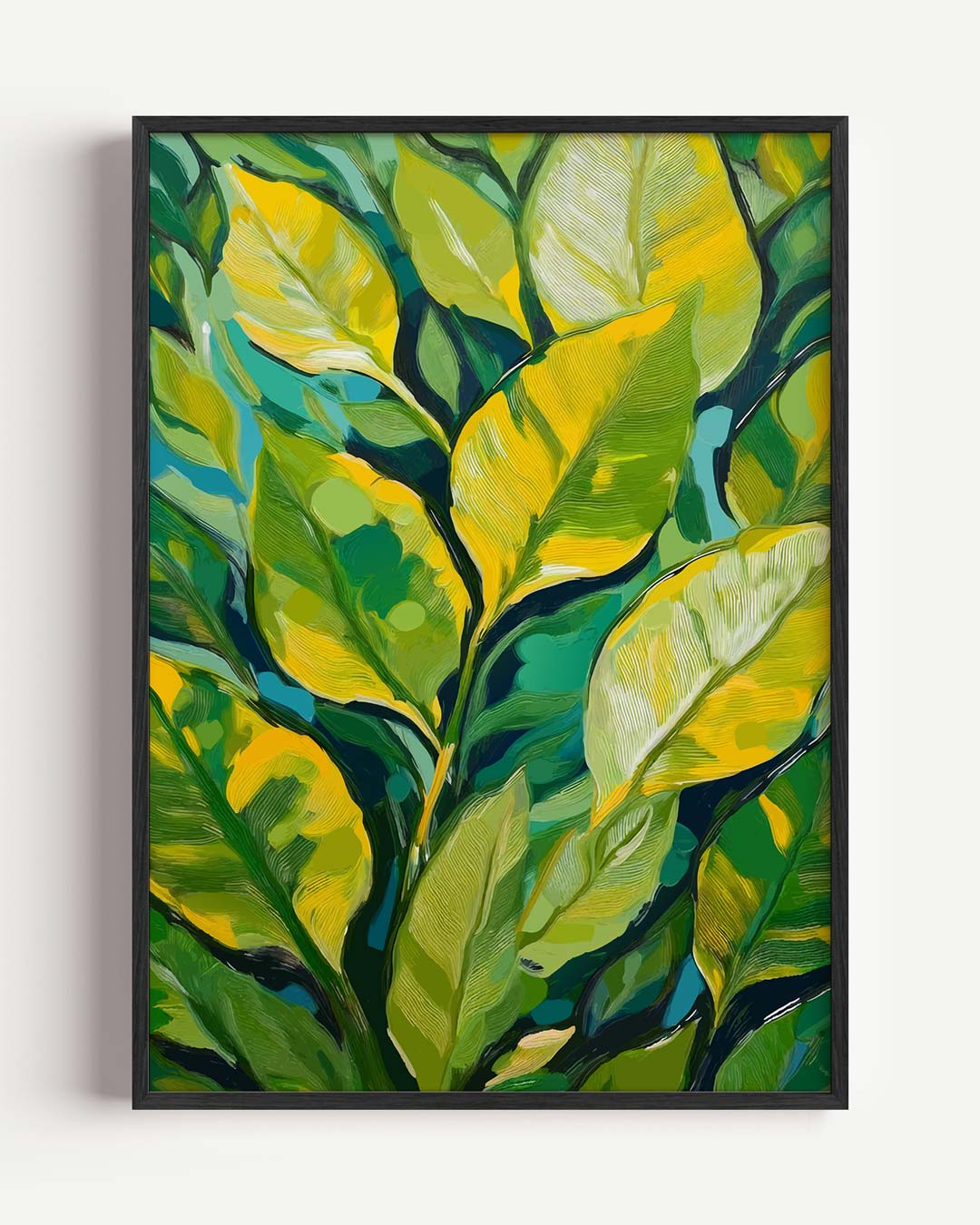 Groene Blaadjes Kunstposter-WallArtistic