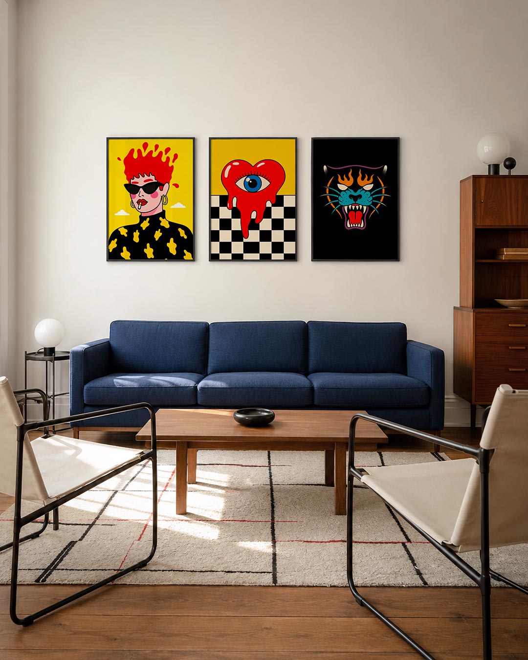 Kleurrijke portretuitstraling Posterset