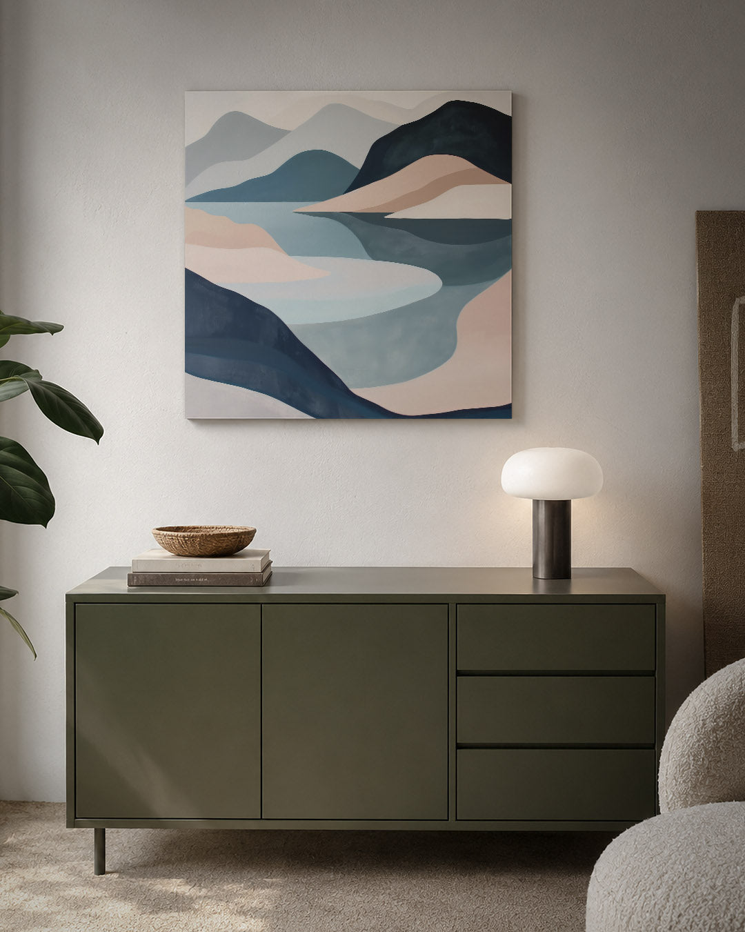 Vloeiende berglandschap Kunstwerk