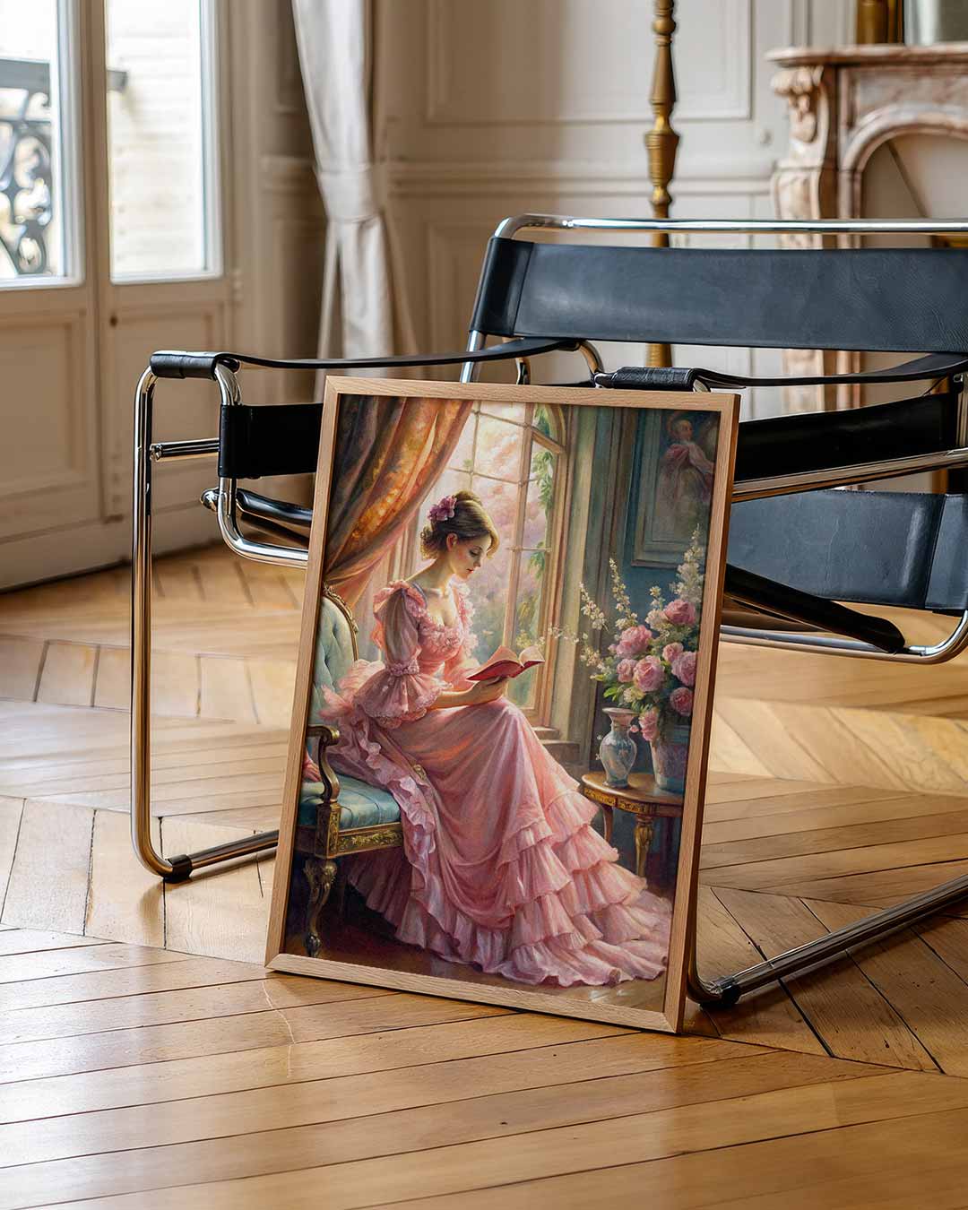 Romantische Lezende Dame Poster-WallArtistic