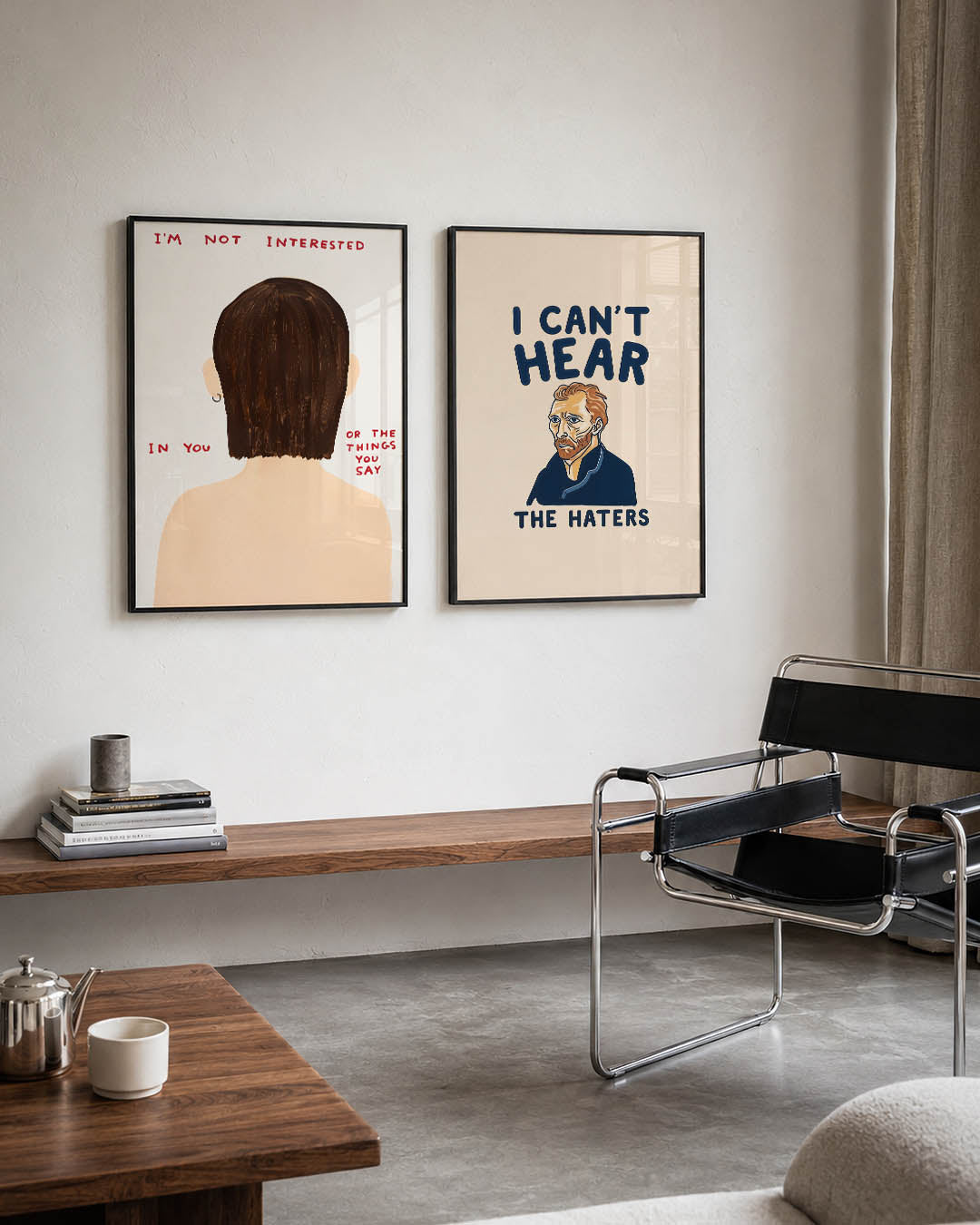 Achterhoofd en tekst Posterset