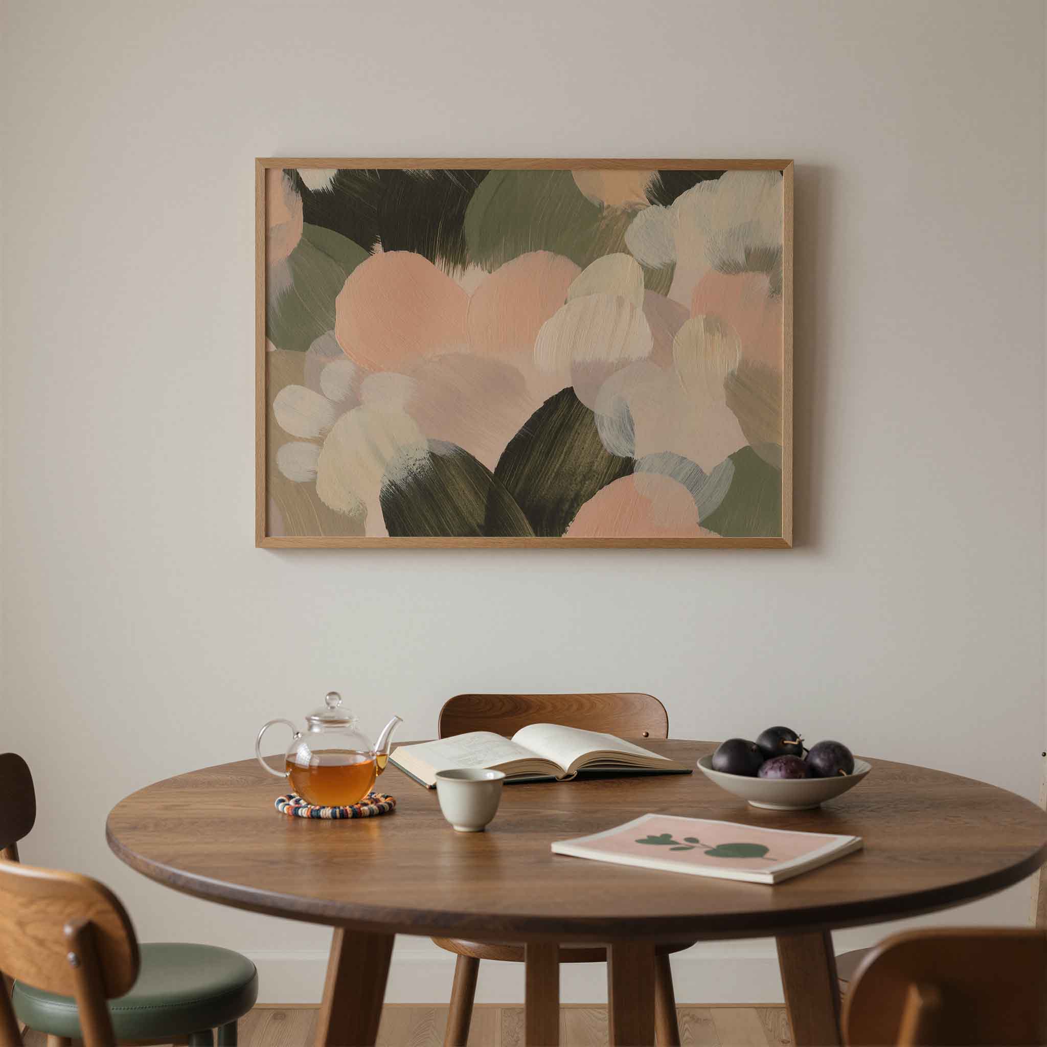Abstracte penseelstreken Poster