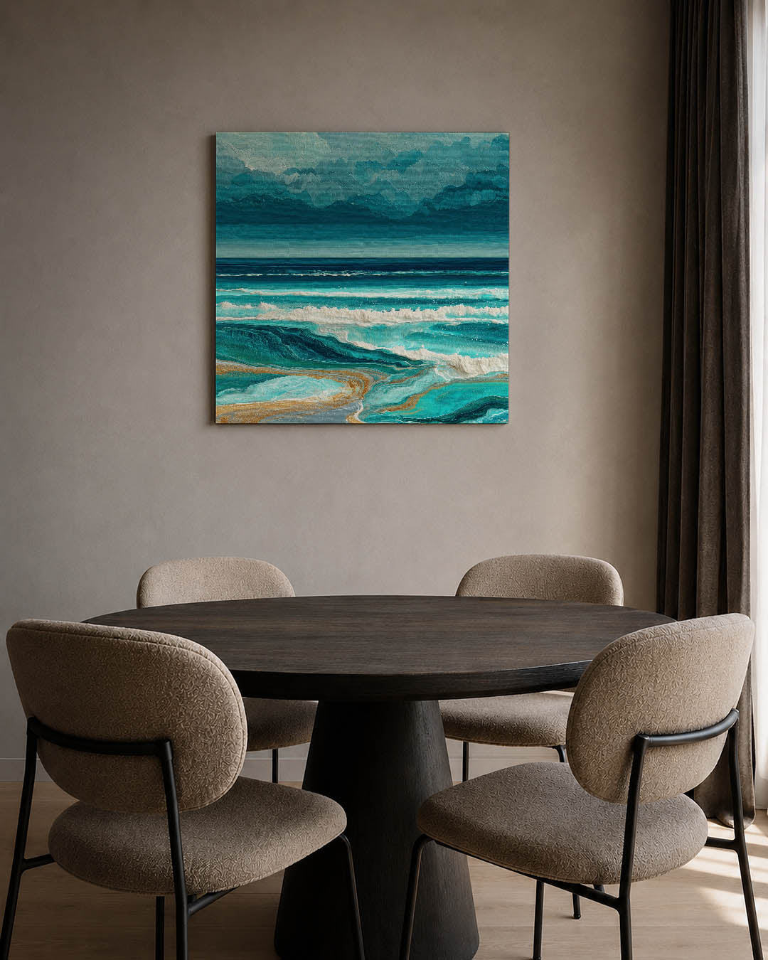 Golvend zeezicht Kunstwerk
