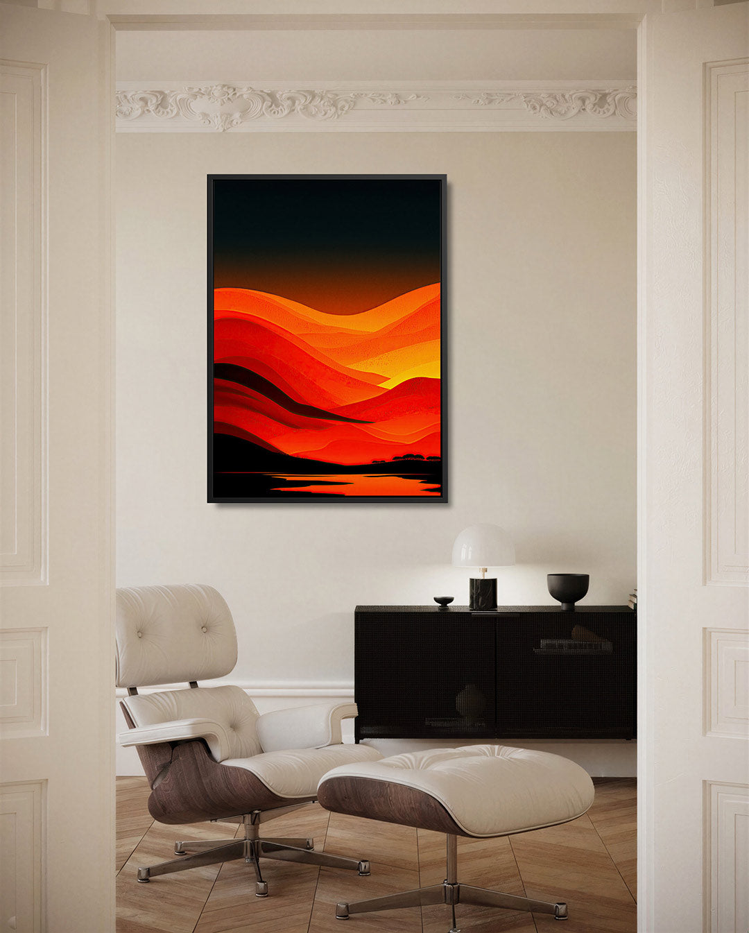 Vloeiende kleurenlandschap Kunstwerk