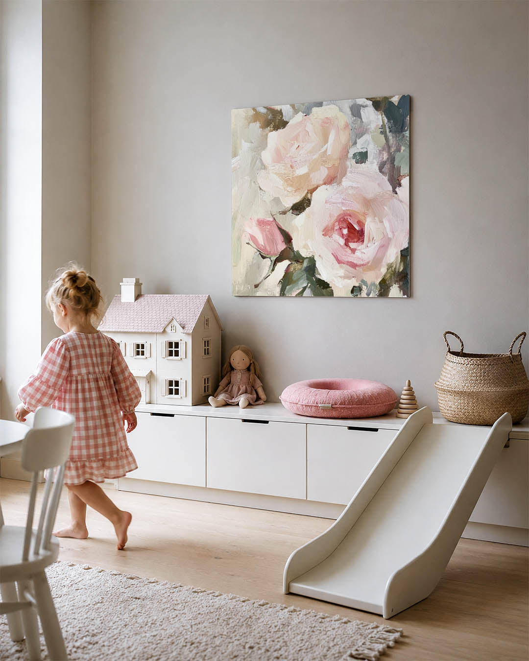Bloemrijke penseelstreken Kunstwerk